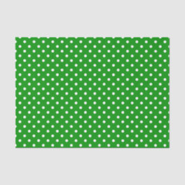 White Polka Dots on Green Tissuepapier