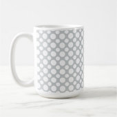 White Polka Dots on Grey Coffee Mok (Links)
