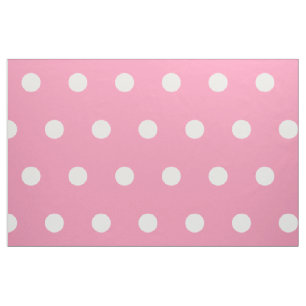 White Polka Dots on Happy Pink Stof