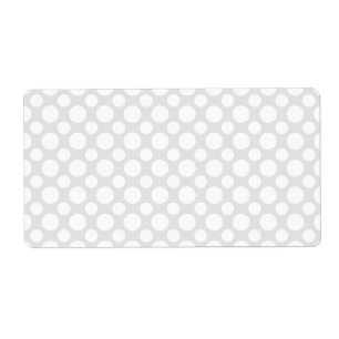 White Polka Dots on Light Grey Shipping Label