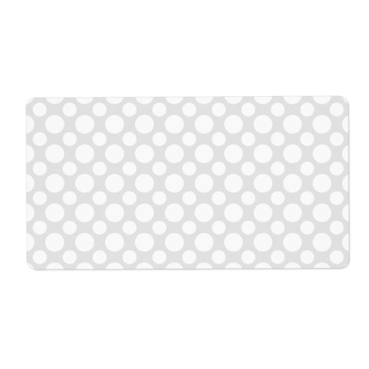 White Polka Dots on Light Grey Shipping Label (Voorkant)