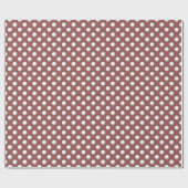 White Polka Dots on Marsala Cadeaupapier (Vlak)