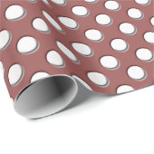 White Polka Dots on Marsala Cadeaupapier (Rol Hoek)