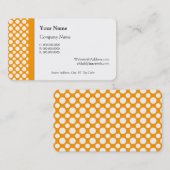 White Polka Dots on Oranje Visitekaartje (Voorkant / Achterkant)
