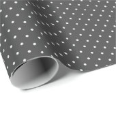 White Polka Dots On Pewter Gray Cadeaupapier (Rol Hoek)