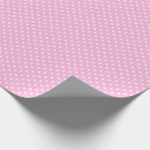 White Polka Dots on Pink Cadeaupapier (Hoek)