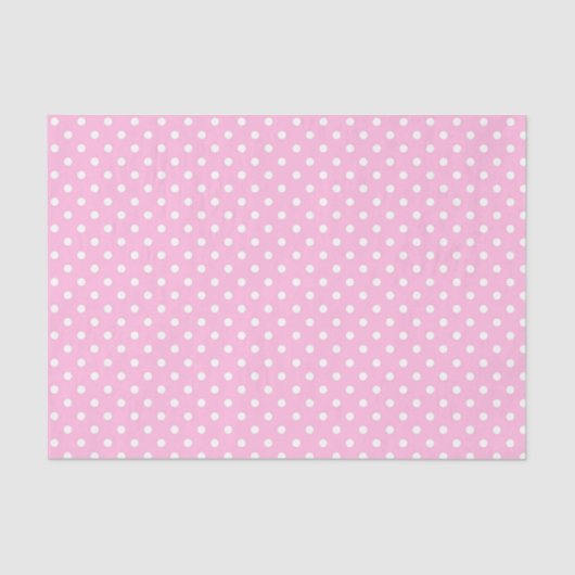 White Polka Dots on Pink Tissuepapier (Voorkant)