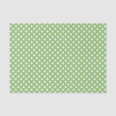 White Polka Dots on Pistachio Green Tissuepapier (Voorkant)