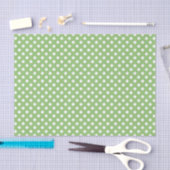 White Polka Dots on Pistachio Green Tissuepapier (Craft)