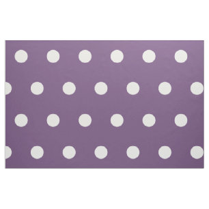 White Polka Dots on Plum Stof