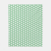 White Polka Dots on Sage Green Fleece Deken (Voorkant)