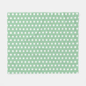 White Polka Dots on Sage Green Fleece Deken (Voorkant (Horizontaal))