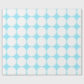 White Polka Dots on Summer Sky Blue Cadeaupapier (Vlak)