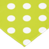 White Polka Dots on Tropical Limoen Tafelkleed (Gekanteld)