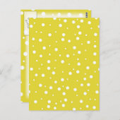 White Polka Dots on Yellow Briefkaart (Voorkant / Achterkant)