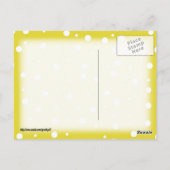 White Polka Dots on Yellow Briefkaart (Achterkant)