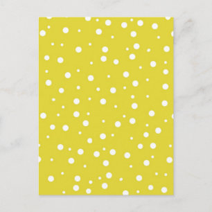 White Polka Dots on Yellow Briefkaart