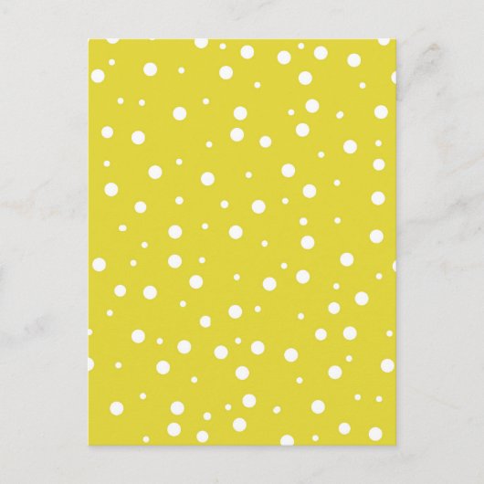 White Polka Dots on Yellow Briefkaart (Voorkant)