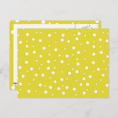 White Polka Dots on Yellow Briefkaart (Voorkant / Achterkant)