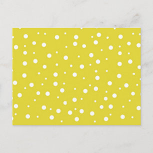 White Polka Dots on Yellow Briefkaart