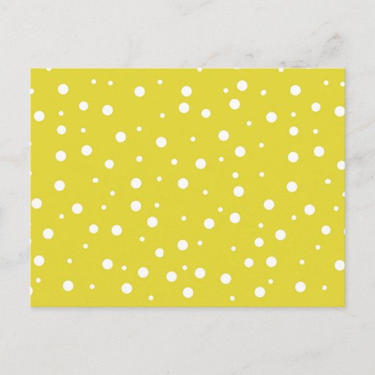 White Polka Dots on Yellow Briefkaart (Voorkant)