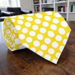 White Polka Dots on Yellow Custom Necktie Stropdas<br><div class="desc">This custom necktie features a cheerful design of white polka dots set against a vibrant yellow background. It's a stylish and unique accessory perfect for adding a pop of personality to any outfit. The high-quality fabric ensures a comfortable and durable wear, making it an excellent choice for both casual and...</div>