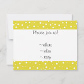 White Polka Dots on Yellow Kaart (Achterkant)