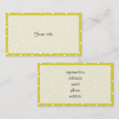 White Polka Dots on Yellow Visitekaartje (Voorkant / Achterkant)