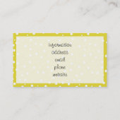 White Polka Dots on Yellow Visitekaartje (Achterkant)