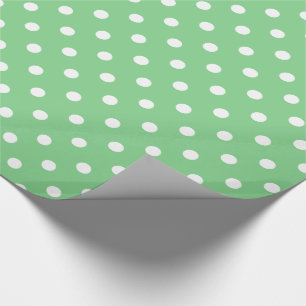 White Polka Dots on Zee Green Cadeaupapier