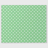White Polka Dots on Zee Green Cadeaupapier (Vlak)