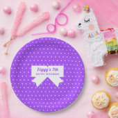 White Polka Dots Paars Paper Bord (Feest)