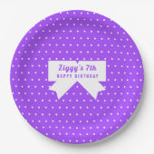 White Polka Dots Paars Paper Bord (Voorkant)