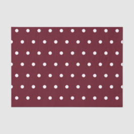 White Polka Dots Pattern on Autumn Burgundy Tissuepapier