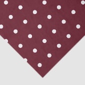 White Polka Dots Pattern on Autumn Burgundy Tissuepapier (Detail)
