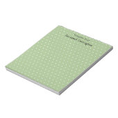 White Polka Dots Pattern on Pastel Green Custom Notitieblok (Linkerzijde)