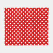 White Polka Dots Pattern on Red Background Fleece Deken (Voorkant (Horizontaal))