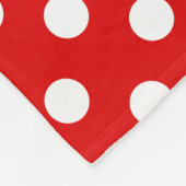 White Polka Dots Pattern on Red Background Fleece Deken (Hoek)
