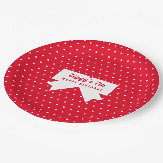 White Polka Dots Red Paper Bord (Gekanteld)