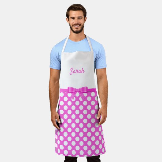 White Polka Dots Schort (Gedragen)