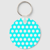 White Polka Dots Sleutelhanger (Voorkant)