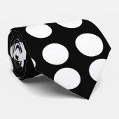 White Polka Dots Stropdas (Opgerold)