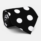 White Polka Dots Stropdas (Opgerold)