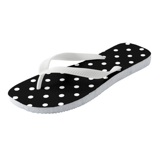 White Polka Dots Teenslippers (Schuin)