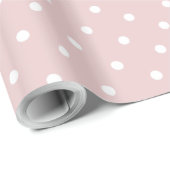 White Polka Dots Trend Pastel Colors Sjabloon Cadeaupapier (Rol Hoek)