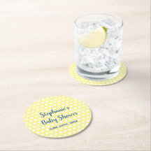 White Polka Dots Yellow Blue Boy Baby shower