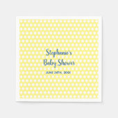 White Polka Dots Yellow Blue Boy Baby shower Servet (Voorkant)