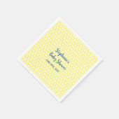 White Polka Dots Yellow Blue Boy Baby shower Servet (Hoek)