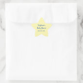 White Polka Dots Yellow Blue Boy Baby shower Ster Sticker (Tas)