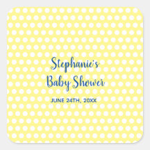 White Polka Dots Yellow Blue Boy Baby shower